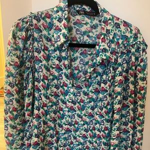 Zara floral blouse